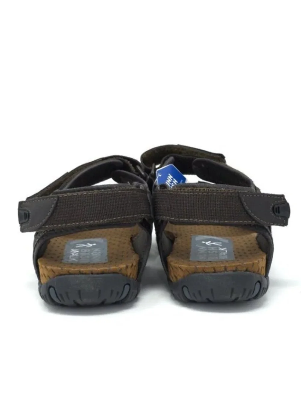 New Nunn Bush Rio Bravo Brown Leather Three-Strap Sandals Men’s 7M